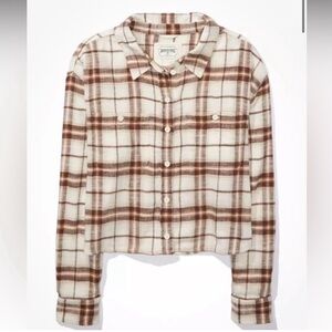 American Eagle Cropped Flannel